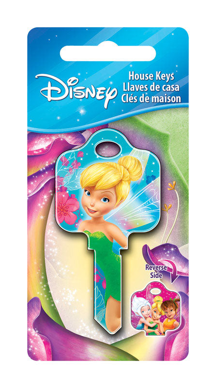 HILLMAN Disney Tinkerbell Fairy and Friends House Key Blank 68 Single For Schlage Locks Blue