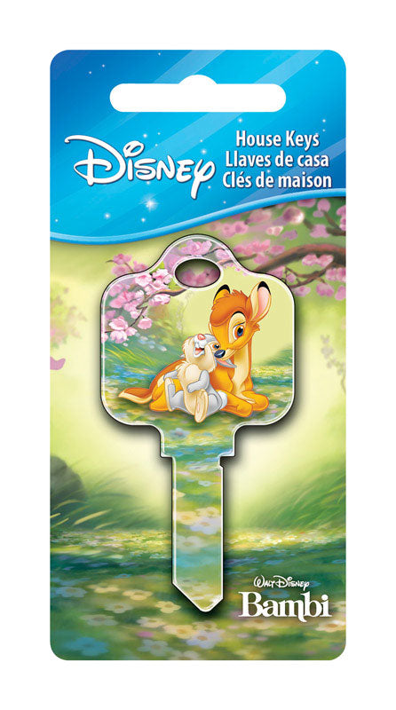 HILLMAN Disney Bambi and Thumper House Key Blank 68 Single For Schlage Locks Multicolored
