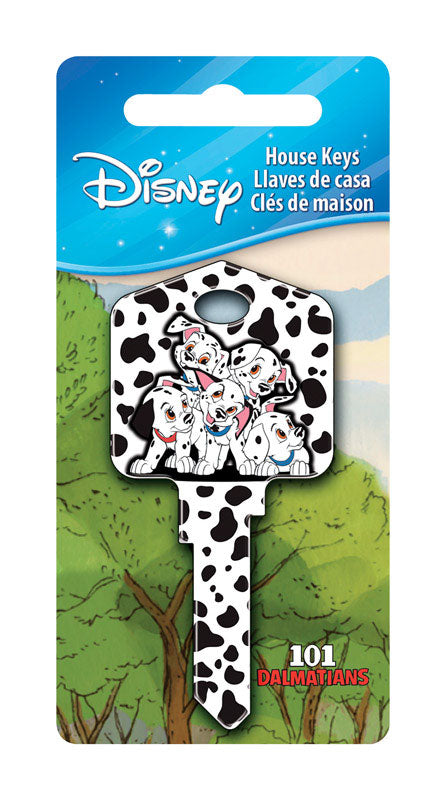 HILLMAN Disney 101 Dalmatians House Key Blank 66/97 Single For Kwikset and Titan Locks Black/White