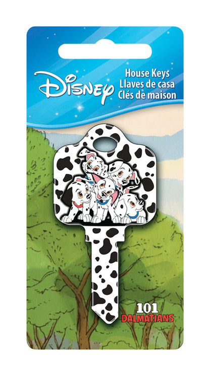 HILLMAN Disney 101 Dalmatians House Key Blank 68 Single For Schlage Locks Black/White