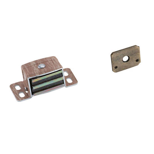 Amerock 0.875 in. H X 1 in. W X 2-3/16 in. D Wood Grain Aluminum Magnetic Catch