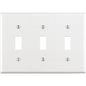 Leviton White 3 gang Thermoset Plastic Toggle Wall Plate 1 pk