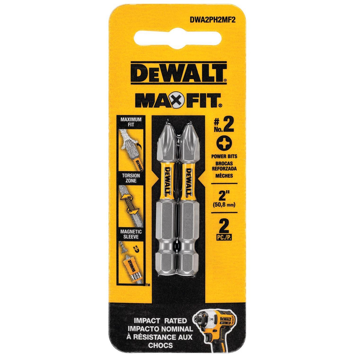 DW PH #2 BIT 2" 2PK