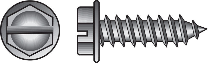 HILLMAN No. 6 Ga. X 3/4 in. L Slotted Hex Washer Head Sheet Metal Screws 100 pk