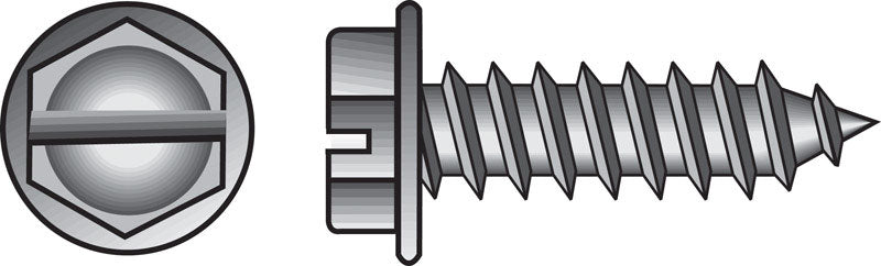 HILLMAN No. 10 Ga. X 1-1/4 in. L Slotted Hex Head Sheet Metal Screws 100 pk
