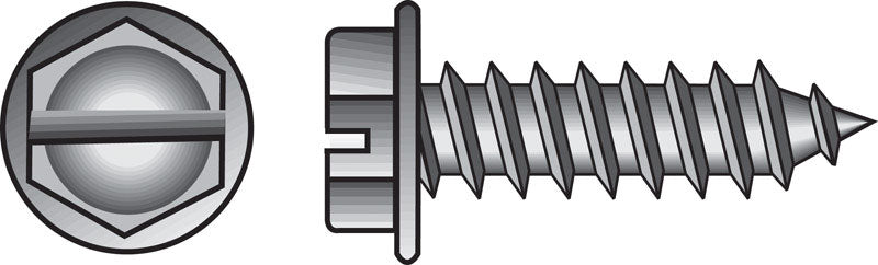 HILLMAN No. 14 Ga. X 1-1/4 in. L Slotted Hex Washer Head Sheet Metal Screws 100 pk