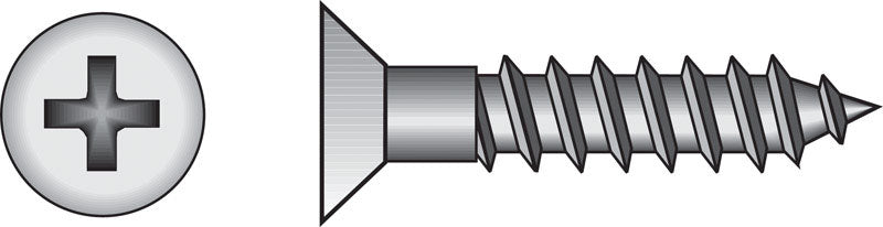 HILLMAN No. 10 Ga. X 2 in. L Phillips Zinc-Plated Coarse Wood Screws 100 pk