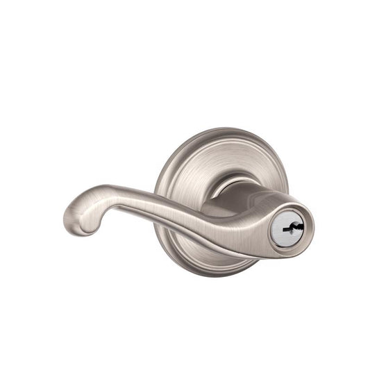 Schlage Flair Satin Nickel Entry Door Knob 1-3/4 in.