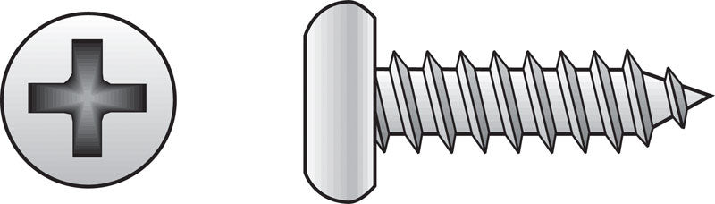 HILLMAN No. 6 Ga. X 3/4 in. L Phillips Pan Head Sheet Metal Screws 100 pk
