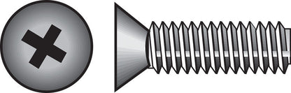 HILLMAN No. 6-32 Ga. X 1 in. L Phillips Flat Head Zinc-Plated Steel Machine Screws 100 pk