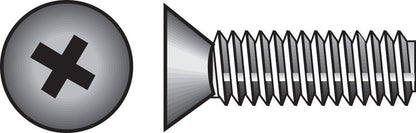 HILLMAN No. 8-32 Ga. X 1 in. L Phillips Flat Head Zinc-Plated Steel Machine Screws 100 pk