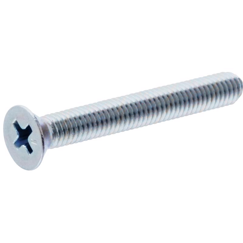 HILLMAN No. 10-24 Ga. X 2-1/2 in. L Phillips Flat Head Zinc-Plated Steel Machine Screws 100 pk