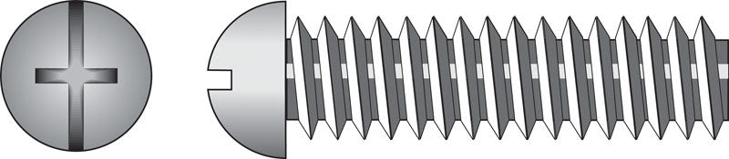 HILLMAN No. 8-32 Ga. X 1/4 in. L Combination Round Head Zinc-Plated Steel Machine Screws 100 pk
