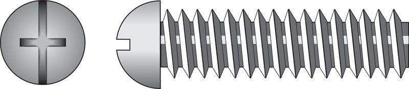 HILLMAN No. 8-32 Ga. X 1/2 in. L Combination Round Head Zinc-Plated Steel Machine Screws 100 pk