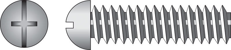 HILLMAN No. 10-24 Ga. X 1-1/2 in. L Combination Round Head Zinc-Plated Steel Machine Screws 100 pk
