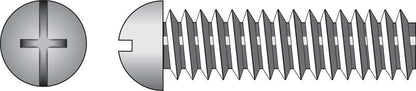 HILLMAN No. 1/4-20 Ga. X 1/2 in. L Combination Round Head Zinc-Plated Steel Machine Screws 100 pk