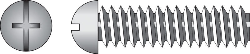 HILLMAN No. 1/4-20 Ga. X 1-1/2 in. L Combination Round Head Zinc-Plated Steel Machine Screws 100 pk