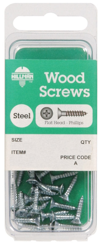 HILLMAN No. 12 X 1-1/2 in. L Phillips Zinc-Plated Coarse Wood Screws 6 pk