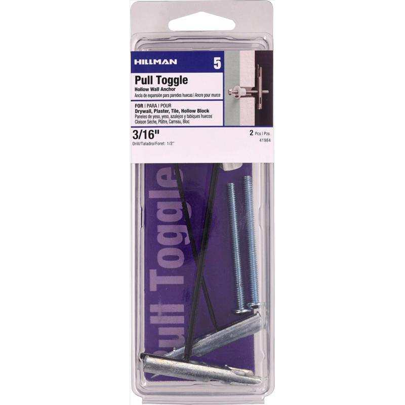 HILLMAN Rawl 3/16 in. D X 2-1/2 in. L Round Plastic RH Combo Strap Toggle 2 pk