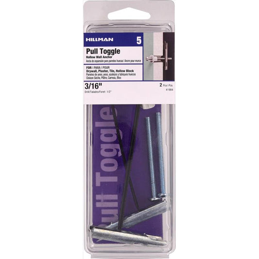 HILLMAN Rawl 3/16 in. D X 2-1/2 in. L Round Plastic RH Combo Strap Toggle 2 pk