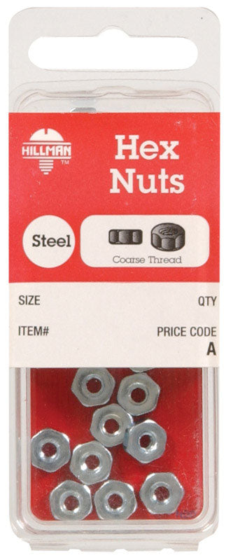 Hillman 8 in. Zinc-Plated Steel SAE Hex Nut 1 pk