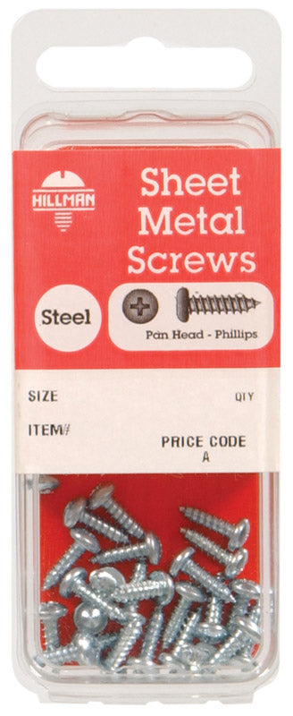 HILLMAN No. 8 Ga. X 1-1/4 in. L Phillips Pan Head Sheet Metal Screws 30 pk