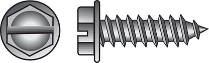 HILLMAN No. 8 Ga. X 1 in. L Slotted Hex Washer Head Sheet Metal Screws 100 pk