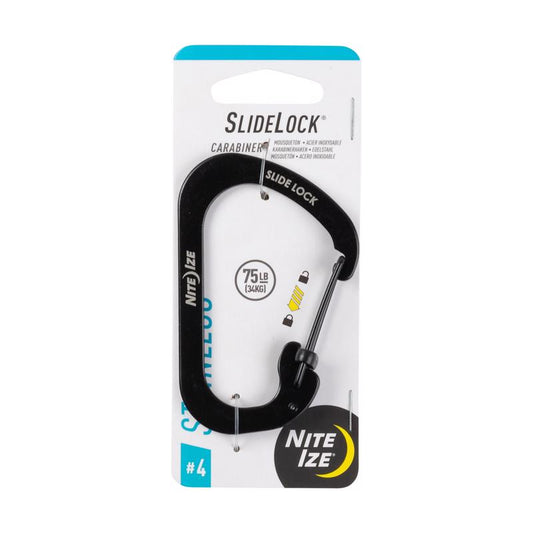 Nite Ize SlideLock Stainless Steel Black Locking Carabiner Key Holder