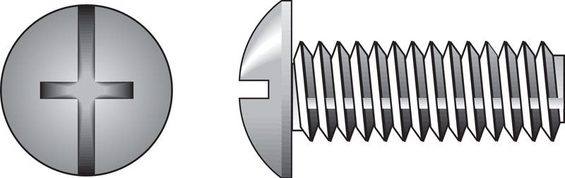 HILLMAN No. 1/4-20 Ga. X 3/4 in. L Combination Truss Head Zinc-Plated Steel Machine Screws 100 pk