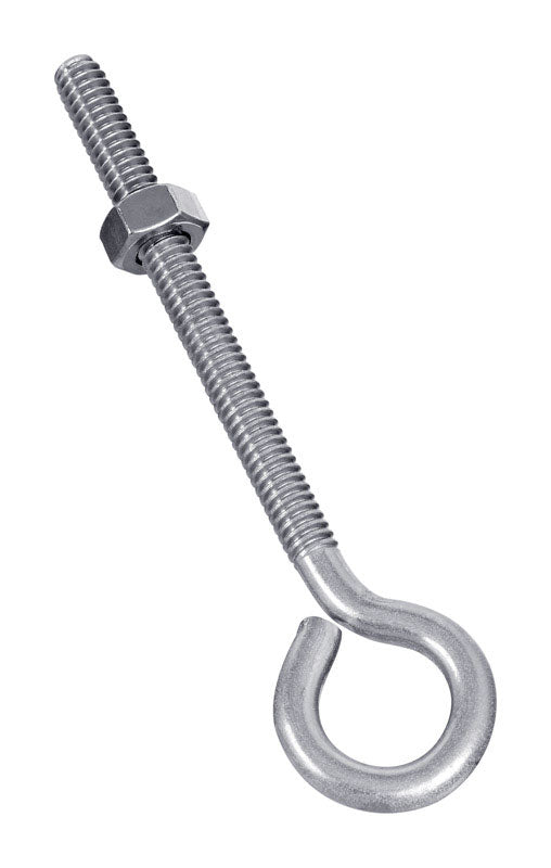 National Hardware 1/4 in. X 4 in. L Stainless Stainless Steel Eyebolt Nut Included