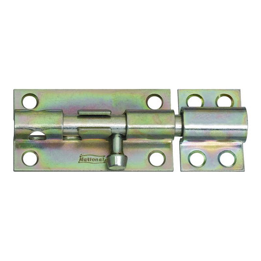 National Hardware 4 in. L Zinc-Plated Steel Heavy Duty Barrel Bolt 1 pk