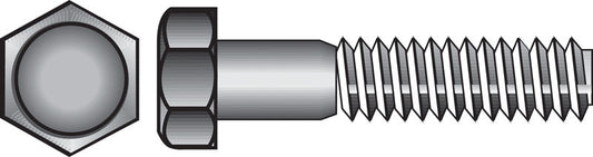 HILLMAN 7/16 in. D X 3-1/2 in. L Zinc Plated Steel Hex Bolt 25 pk