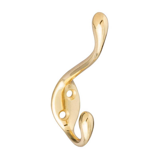 National Hardware 4.59 in. L Brass Gold Zinc Heavy Duty Garment Hook 35 lb. cap. 1 pk