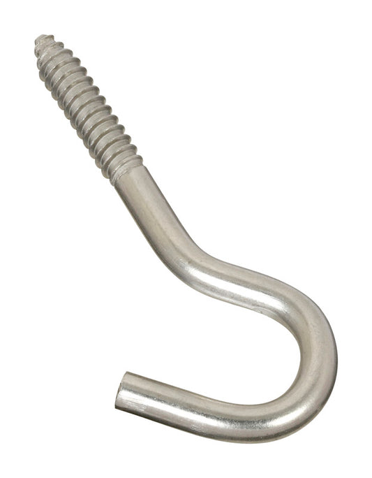 National Hardware Large Silver Stainless Steel 4-7/8 in. L Screw Hook 220 lb 1 pk