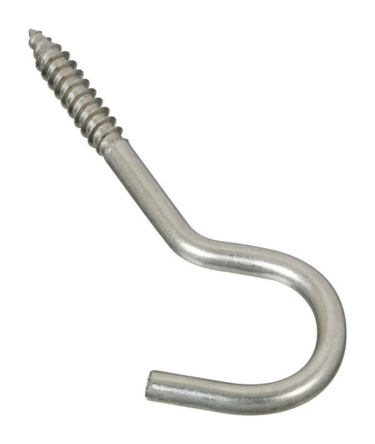 National Hardware Large Silver Stainless Steel 4-1/4 in. L Screw Hook 50 lb 1 pk