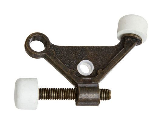 National Hardware Zinc w/Rubber Tip Antique Brass Bronze Hinge Pin Door Stop Mounts to door .5 in.
