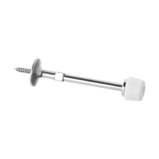 National Hardware Zinc Satin Nickel Silver Rigid Door Stop Mounts to wall .75 in.