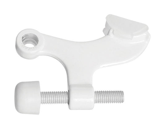 National Hardware Zinc White Hinge Pin Door Stop Mounts to door .75 in.