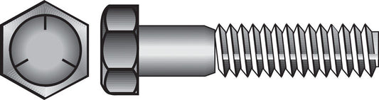 HILLMAN 1/4 in. D X 3/4 in. L Heat Treated Zinc Steel Hex Head Cap Screw 100 pk