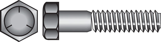 HILLMAN 1/4 in. D X 1 in. L Heat Treated Zinc Steel Hex Head Cap Screw 100 pk