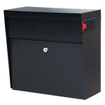 Mail Boss Metro Modern Galvanized Steel Wall Mount Black Locking Mailbox