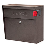 Mail Boss Metro Modern Galvanized Steel Wall Mount Bronze Locking Mailbox