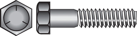 HILLMAN 1/4 in. D X 1/2 in. L Heat Treated Zinc Steel Hex Head Cap Screw 100 pk