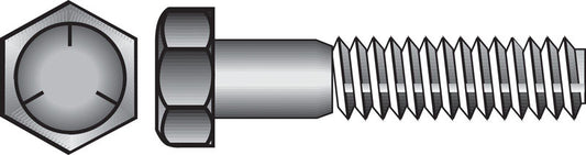 HILLMAN 1/4 in. D X 3/4 in. L Heat Treated Zinc Steel Hex Head Cap Screw 100 pk