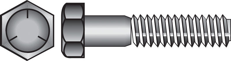 HILLMAN 3/8 in. D X 1-1/4 in. L Heat Treated Zinc Steel Hex Head Cap Screw 100 pk