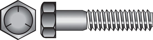 HILLMAN 3/8 in. D X 1-1/4 in. L Heat Treated Zinc Steel Hex Head Cap Screw 100 pk