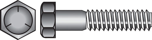 HILLMAN 7/16 in. D X 1 in. L Heat Treated Zinc Steel Hex Head Cap Screw 50 pk