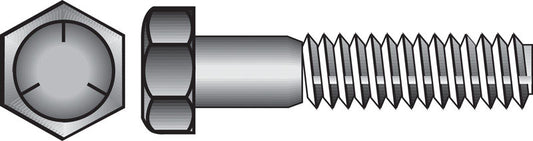 HILLMAN 7/16 in. D X 2 in. L Heat Treated Zinc Steel Hex Head Cap Screw 50 pk