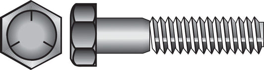 HILLMAN 7/16 in. D X 3-1/2 in. L Heat Treated Zinc Steel Hex Head Cap Screw 25 pk
