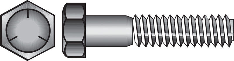 HILLMAN 1/2 in. D X 1-1/4 in. L Heat Treated Zinc Steel Hex Head Cap Screw 50 pk